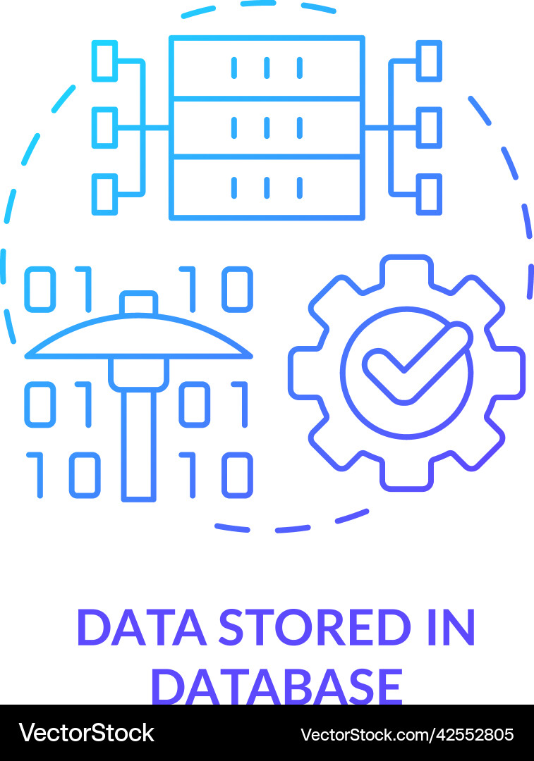 Data stored in database blue gradient concept icon Data stored in database blue gradient concept icon vector image