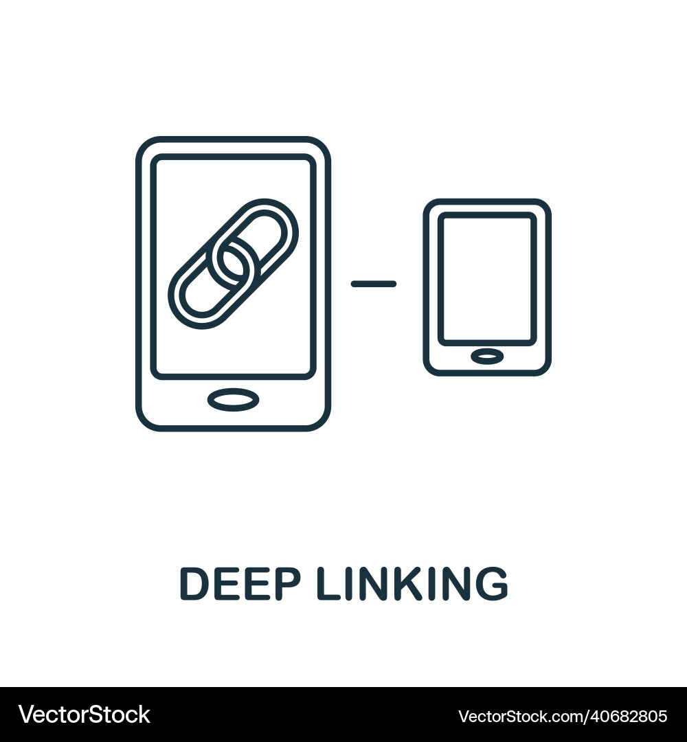 Deep linking icon line element from affiliate Deep linking icon line element from affiliate vector image