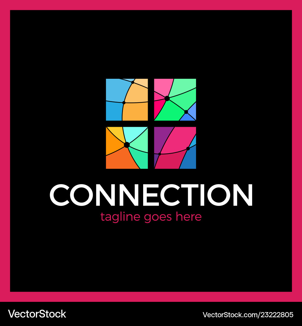 Design abstract four square element crushing vector image