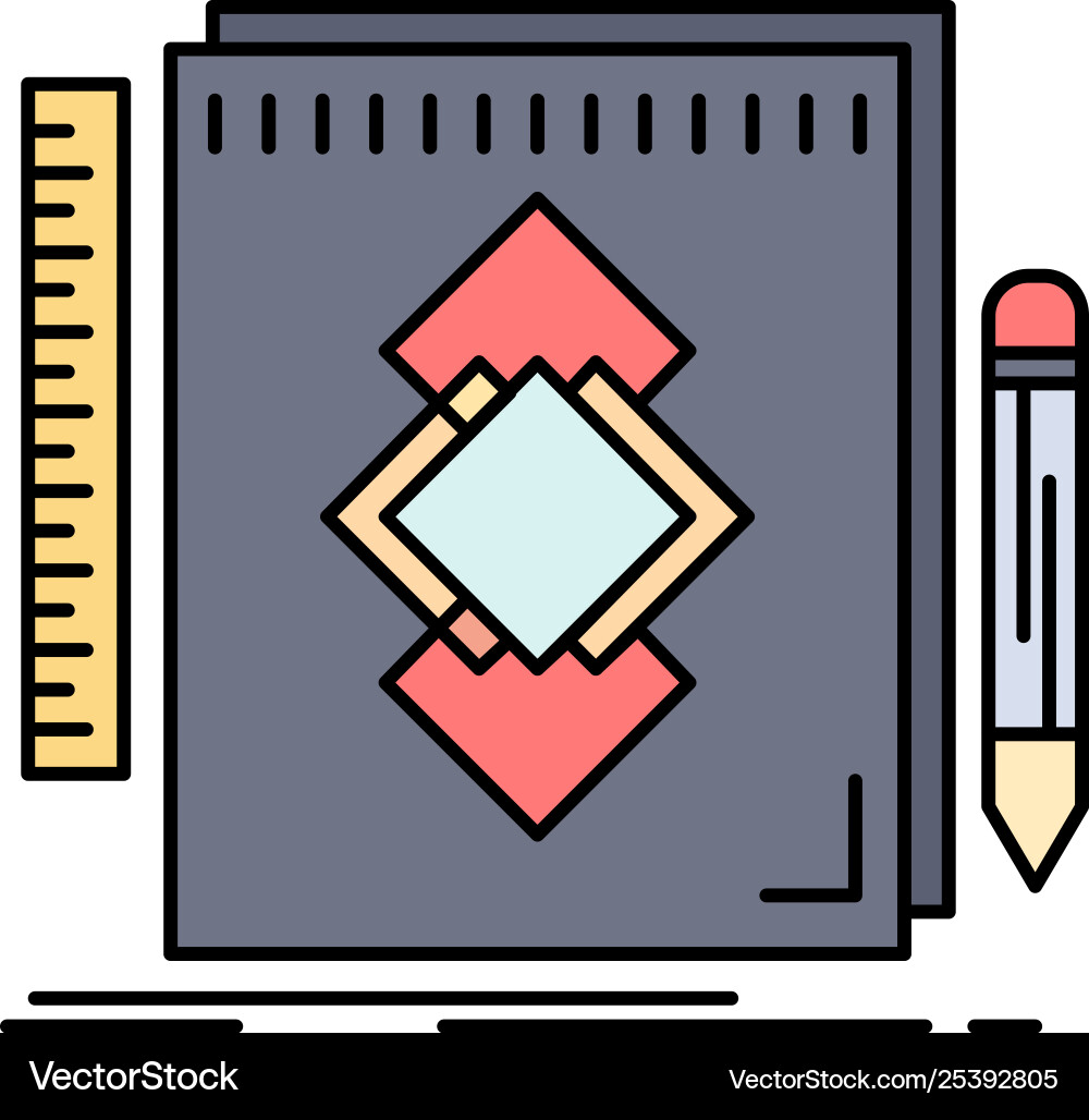 Design tool identity draw development flat color Vector Image