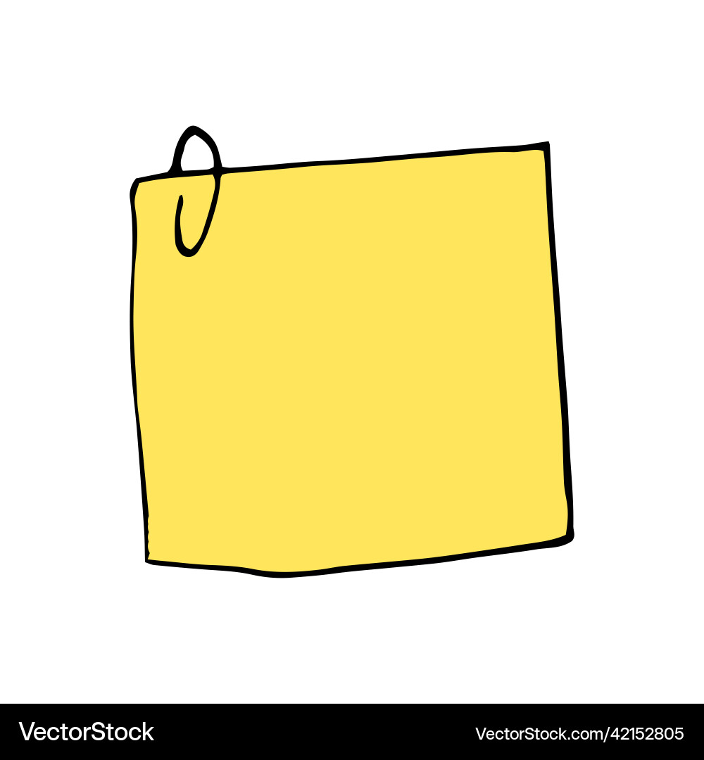 Doodle Notepad with Paperclip Vector Image