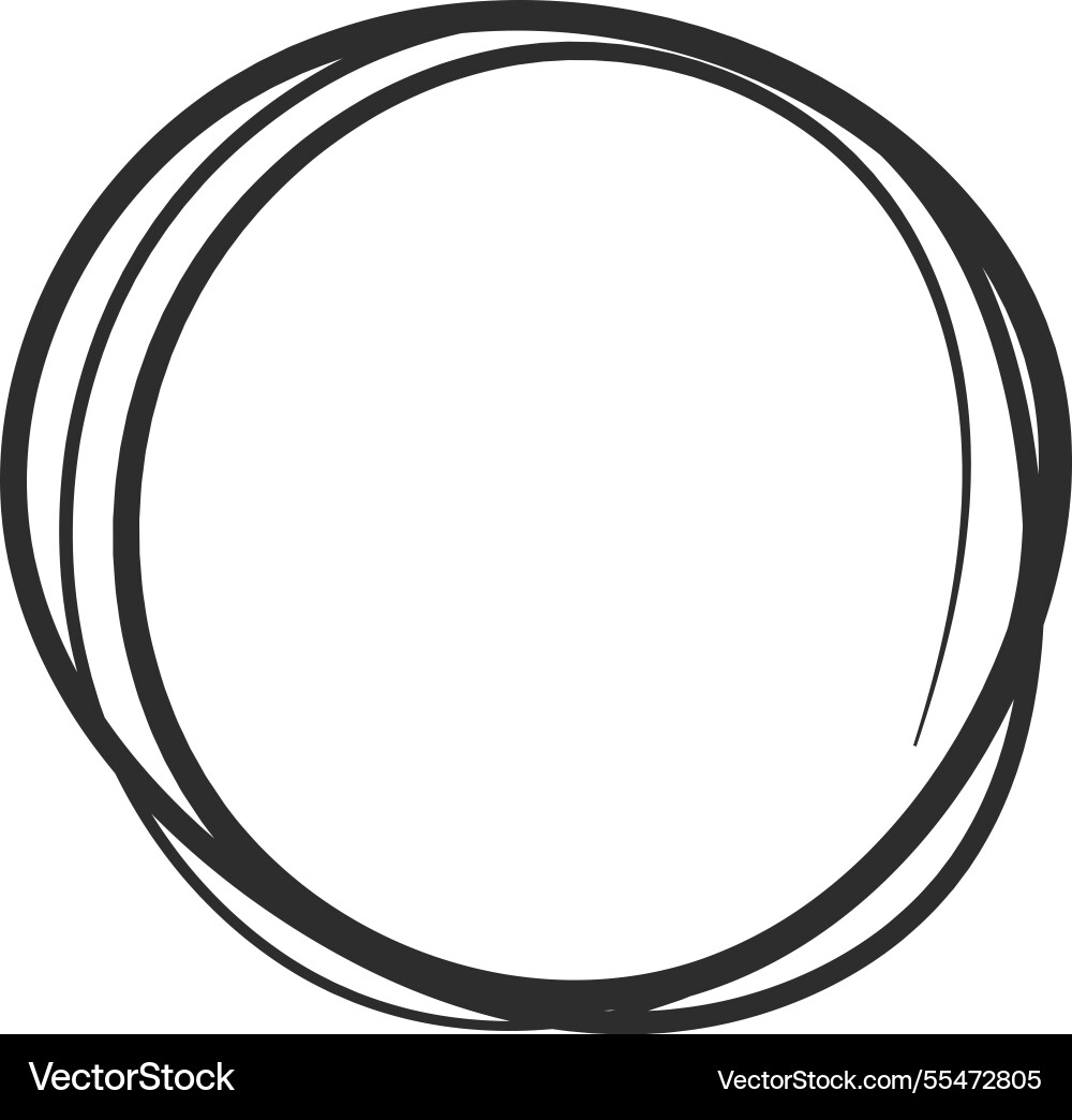 Double circular shape with an imperfect hand Double circular shape with an imperfect hand vector image