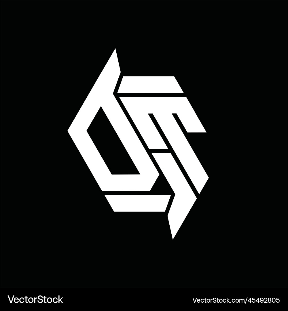 Dt logo monogram hexagon abstract shape images Dt logo monogram hexagon abstract shape images vector image
