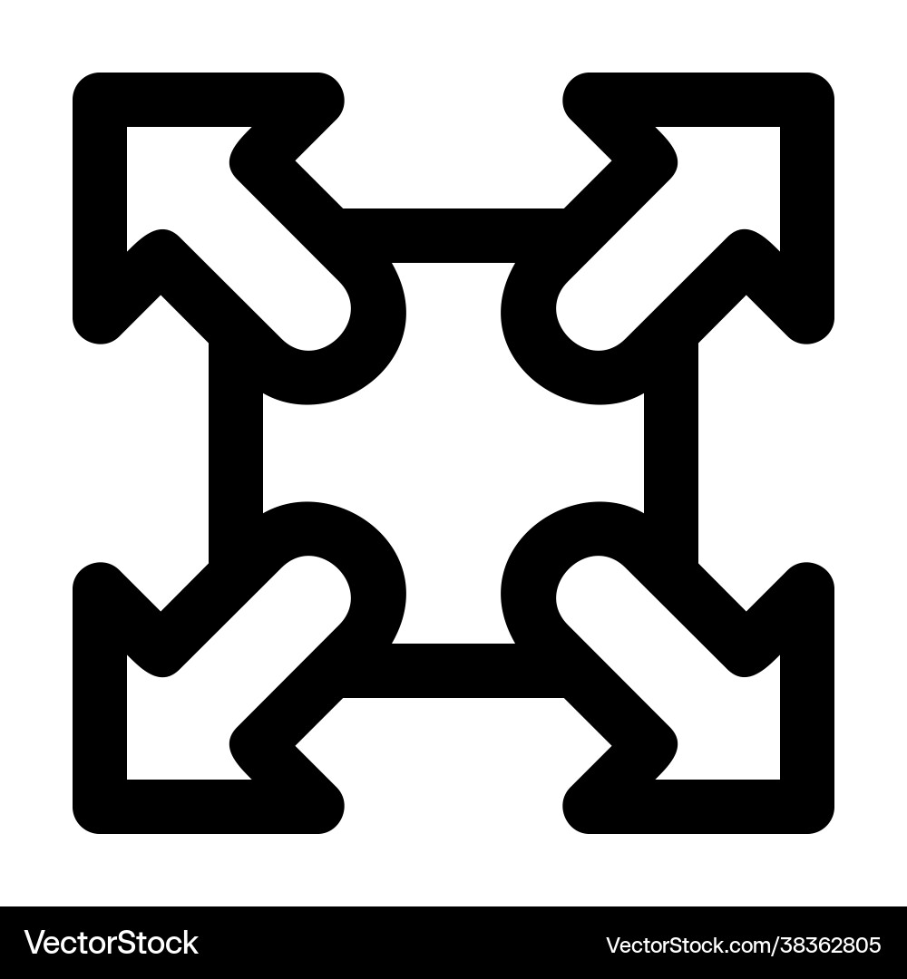 Full screen icon in line style for any projects Full screen icon in line style for any projects vector image