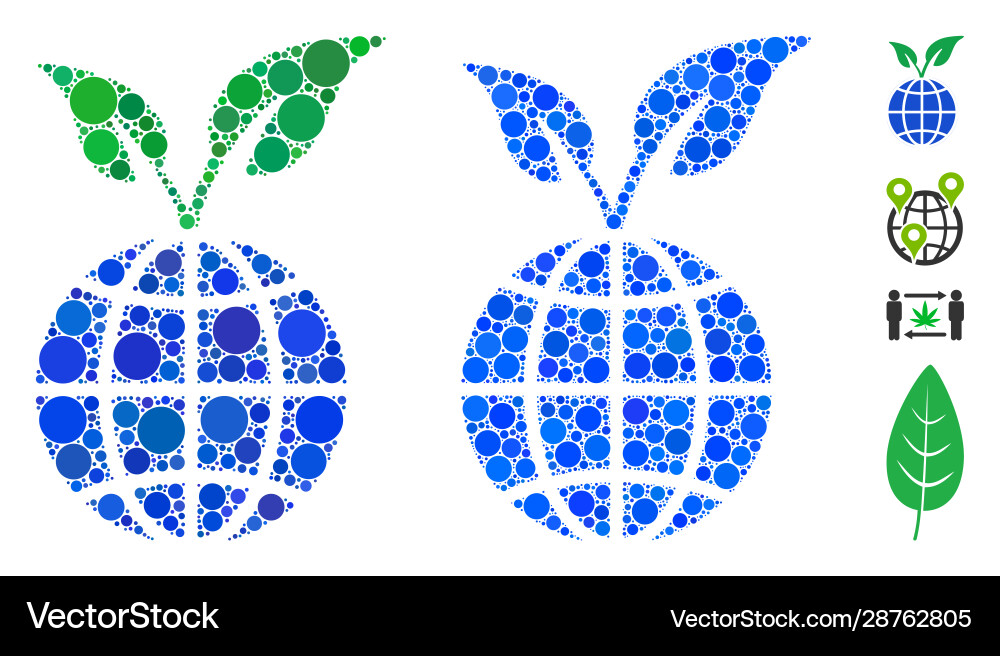 Global sprout composition icon round dots Global sprout composition icon round dots vector image