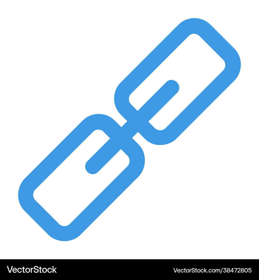 Hyperlink icon in blue style for any projects Hyperlink icon in blue style for any projects vector image