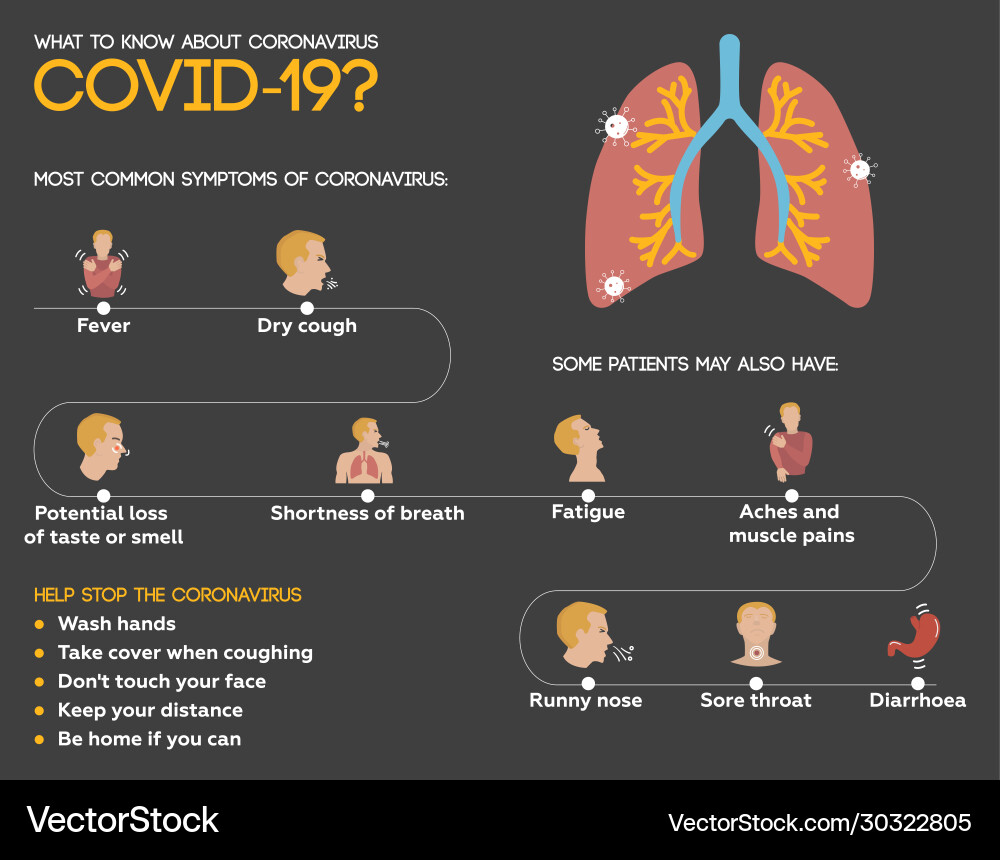 Infographics symptoms coronavirus Infographics symptoms coronavirus vector image