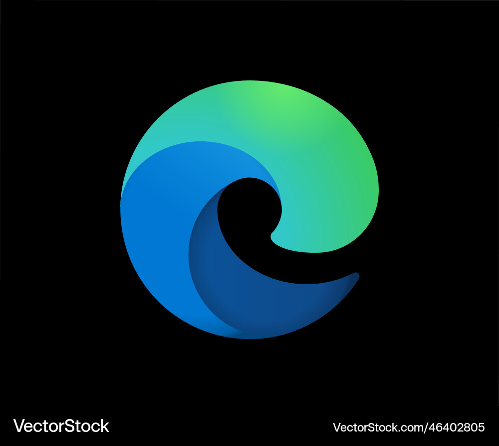 Microsoft edge browser brand logo symbol design Microsoft edge browser brand logo symbol design vector image