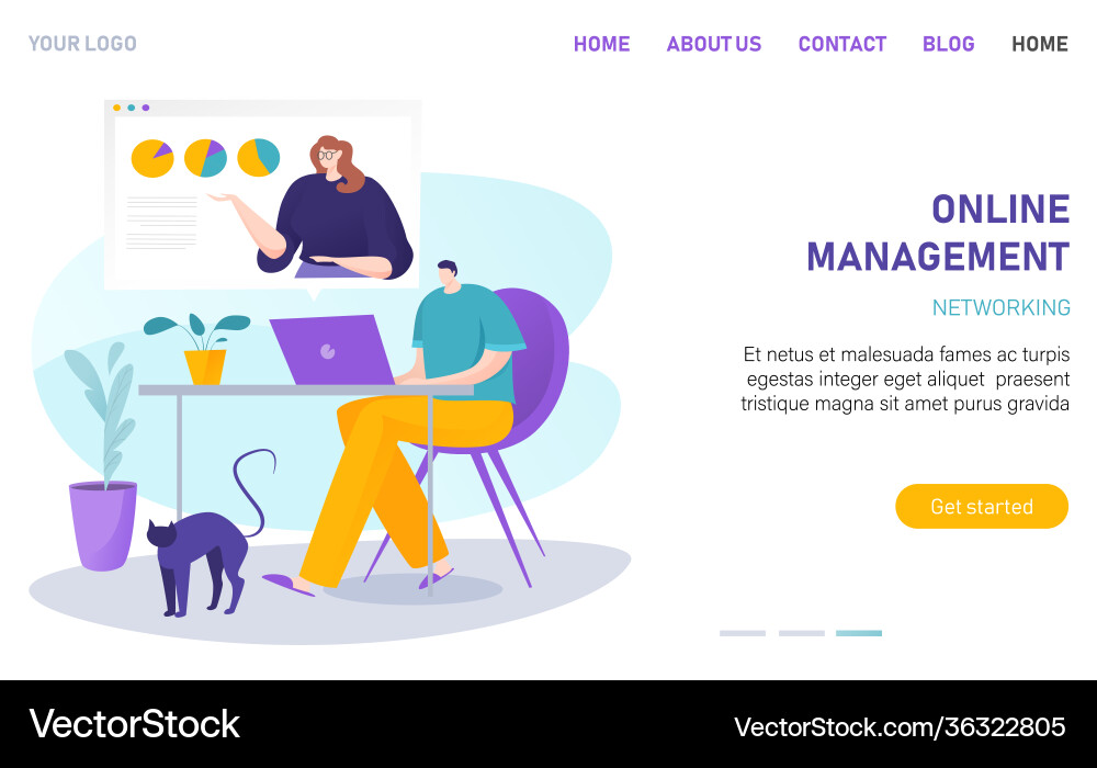 Online workflow managemant networking business Online workflow managemant networking business vector image