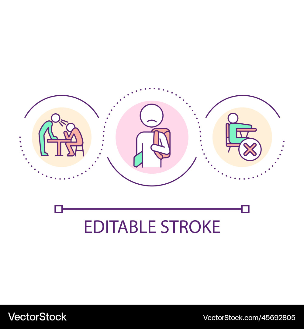 Problems at school loop concept icon Problems at school loop concept icon vector image