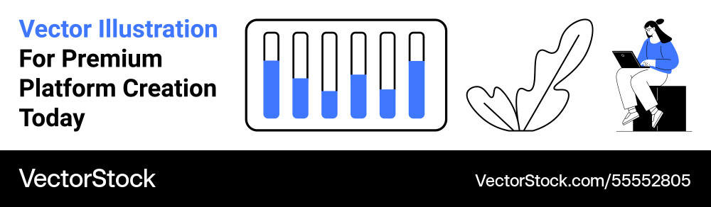 Professional platform setup with graph bars leaf Professional platform setup with graph bars leaf vector image