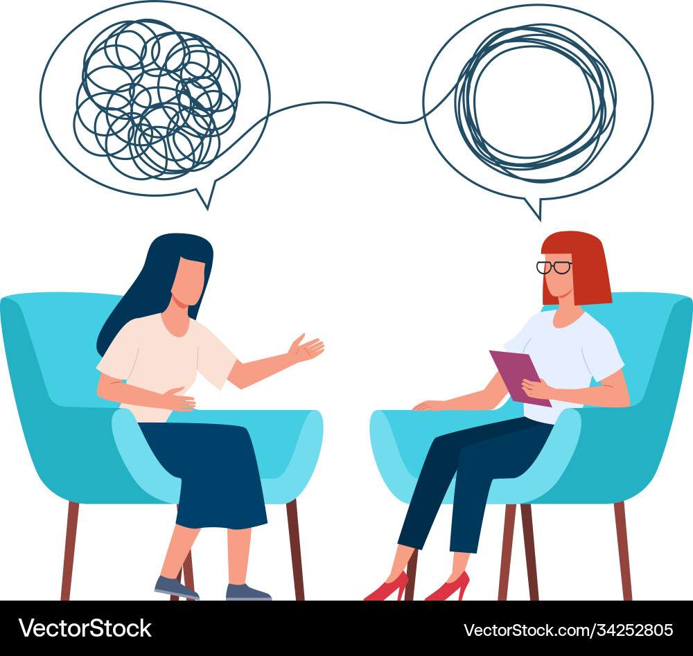 Psychotherapy concept psychologist and patient Vector Image