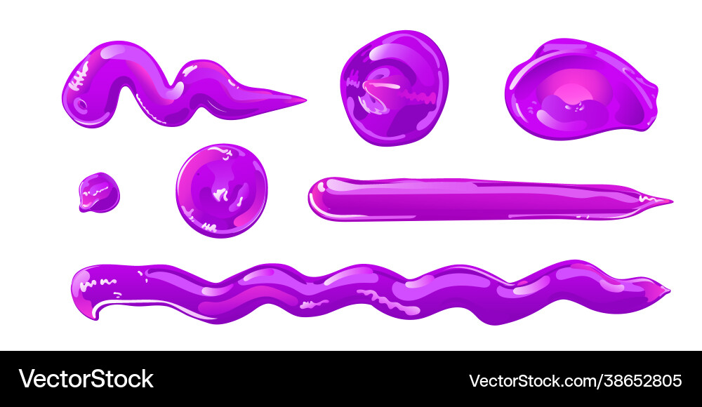 Purple slime stains splashes or blobs Purple slime stains splashes or blobs vector image