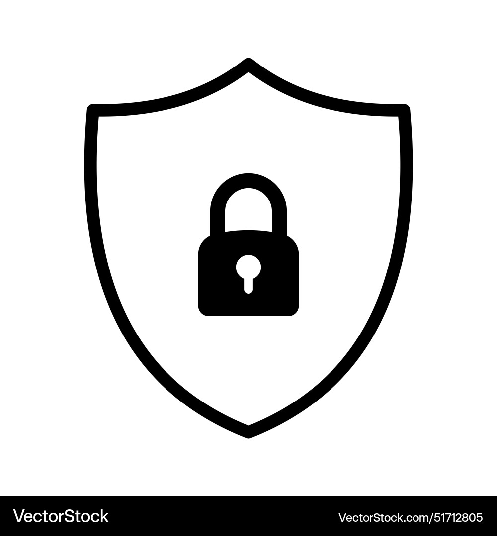 Secure internet icon shield with padlock symbol Secure internet icon shield with padlock symbol Vector Image