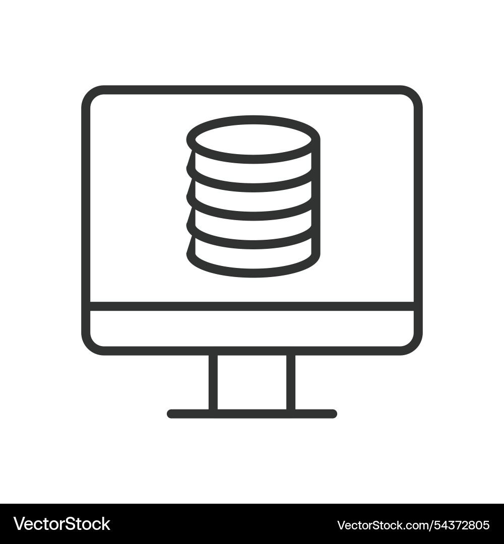 Server monitoring icon in line design Server monitoring icon in line design vector image