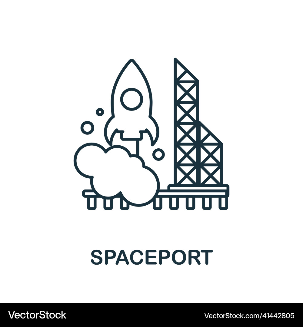 Spaceport icon line element from space collection vector image