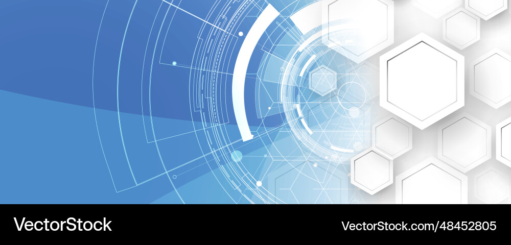 Technology banner design with hexagons abstract Technology banner design with hexagons abstract vector image