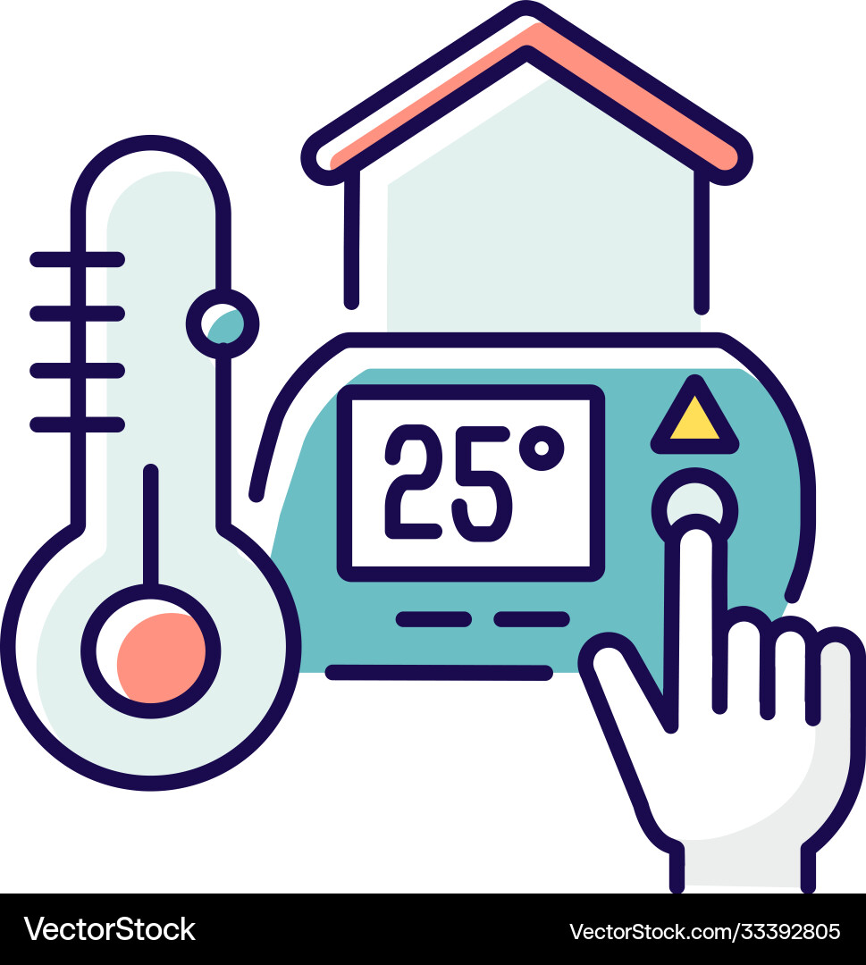 Thermostat setting rgb color icon Thermostat setting rgb color icon vector image