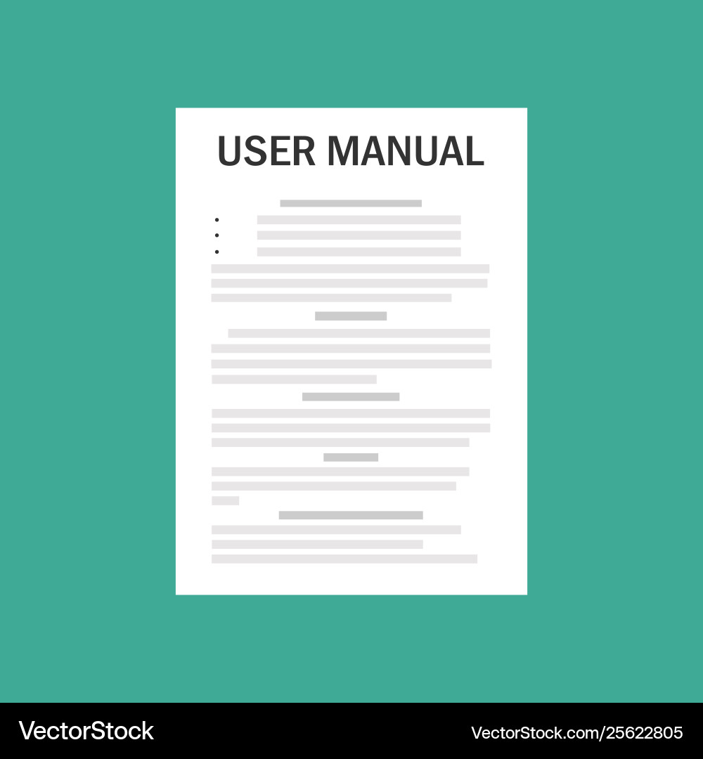 User guide manual instruction book document paper User guide manual instruction book document paper vector image