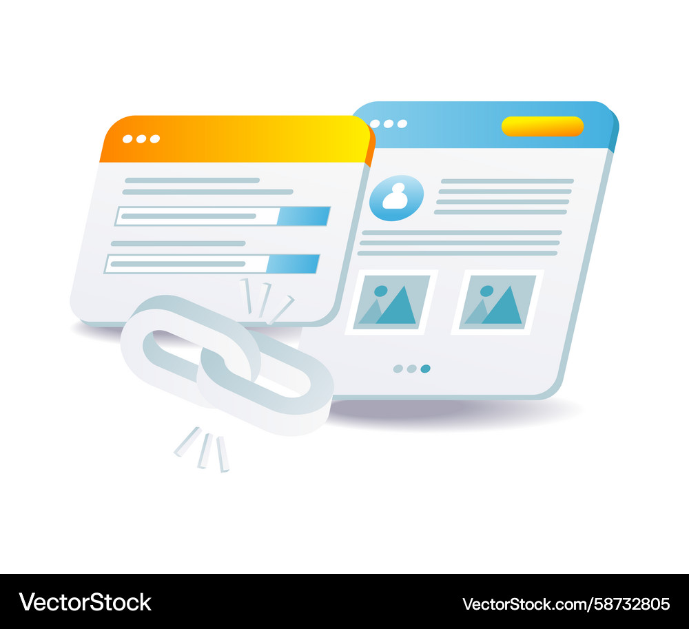 Web Application Link Concepts Vector Image
