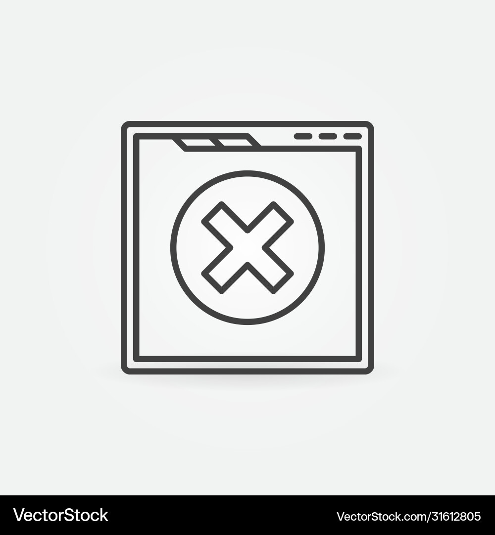 Web page with cross thin line concept error Web page with cross thin line concept error vector image