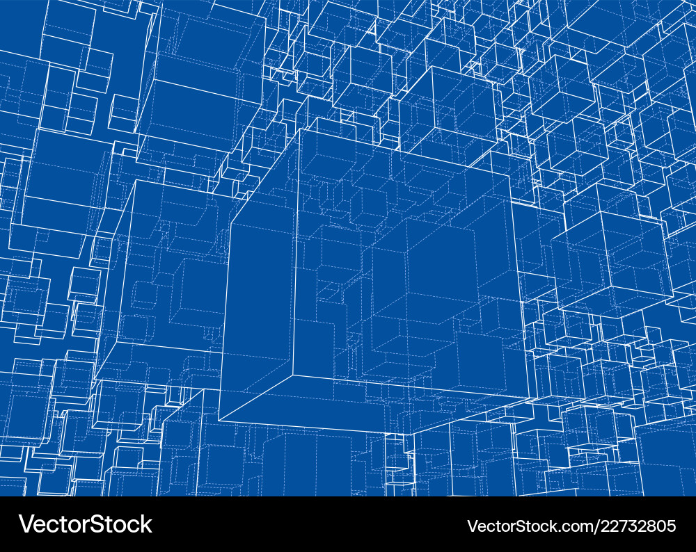 Wireframe Box Pattern vector image