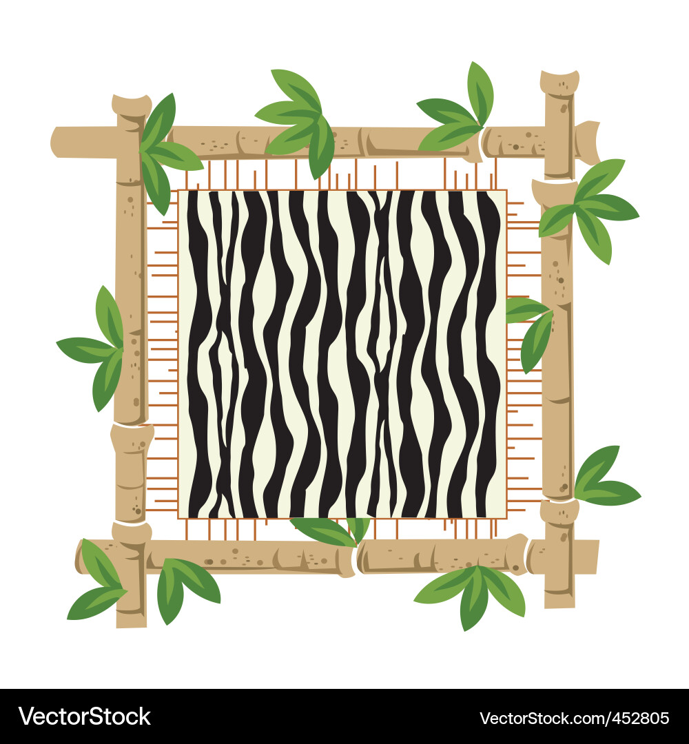 Zebra and Bamboo Pattern Vector Image