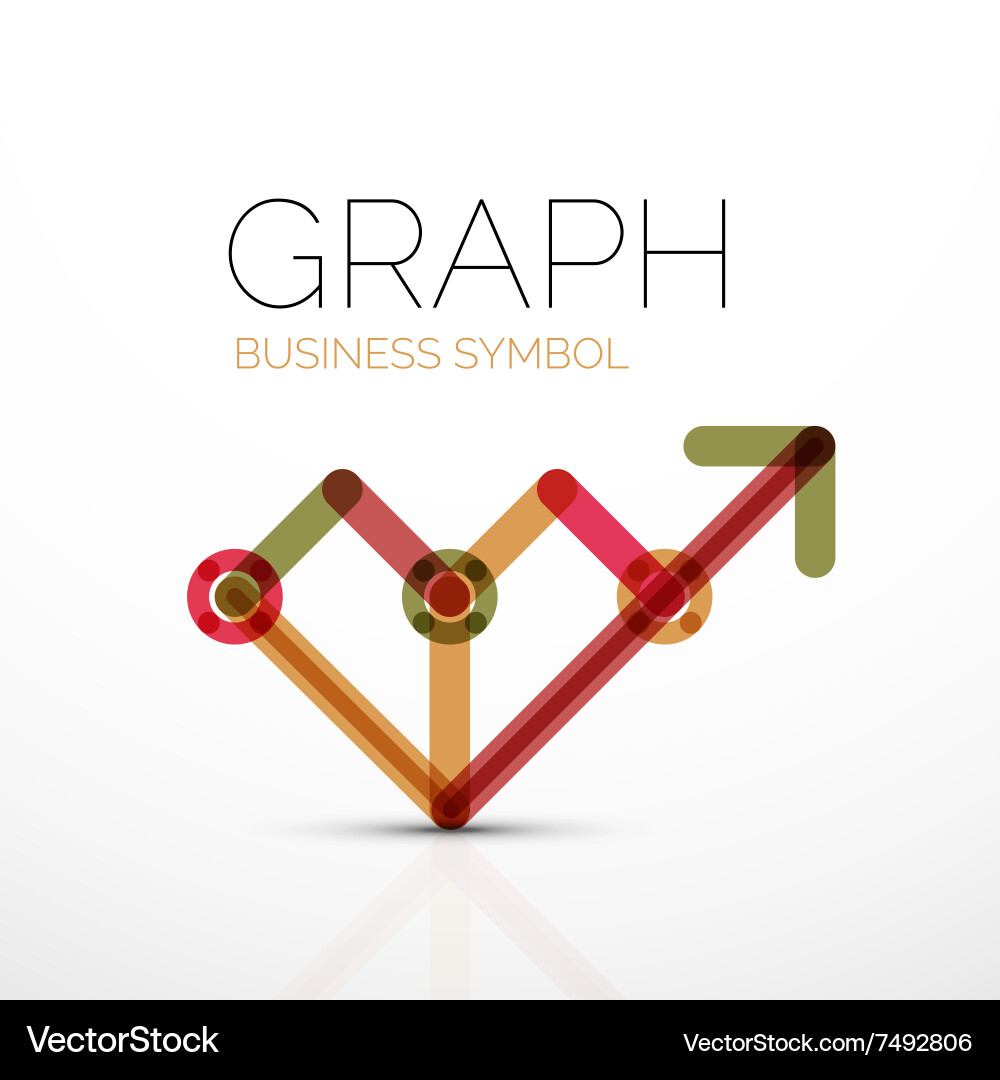 Abstract logo idea linear chart or graph vector image