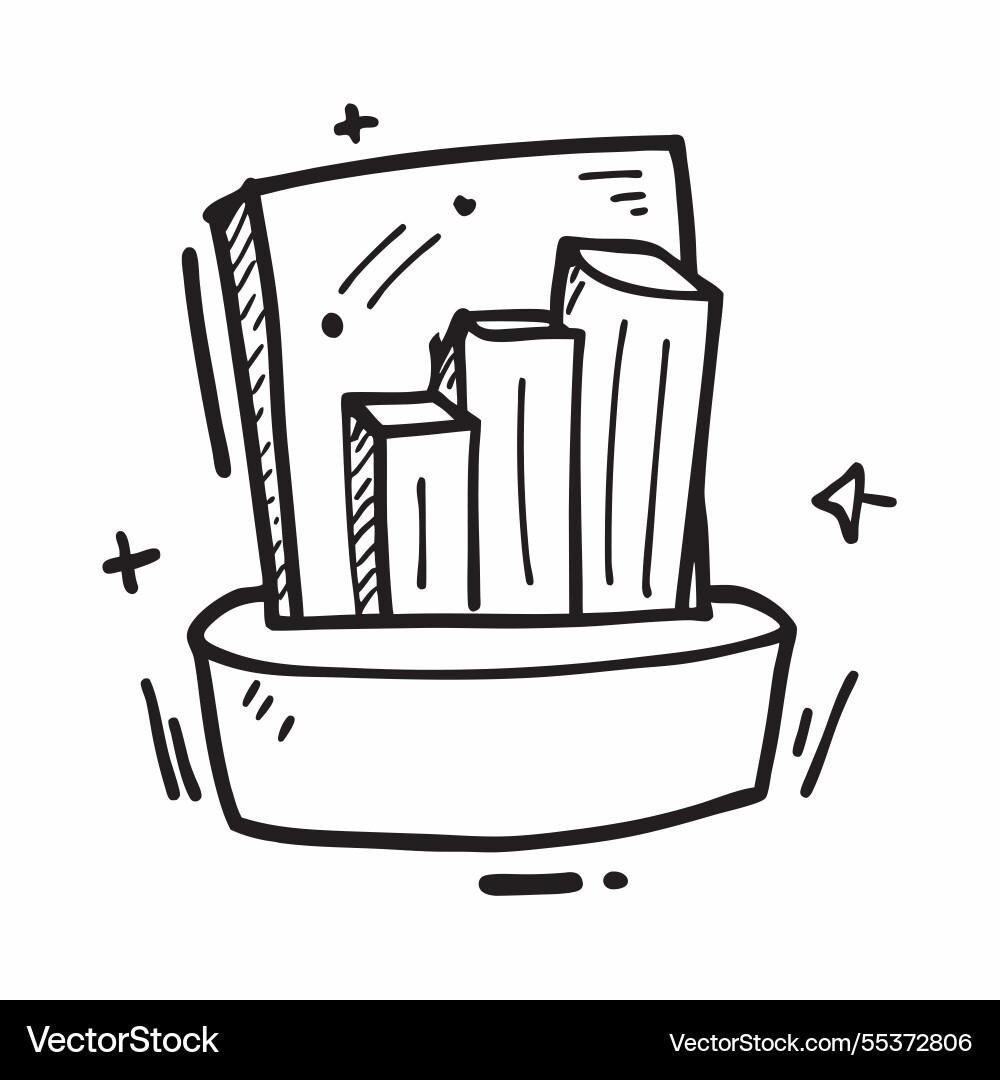 Bar chart icon with copy space on a white Vector Image