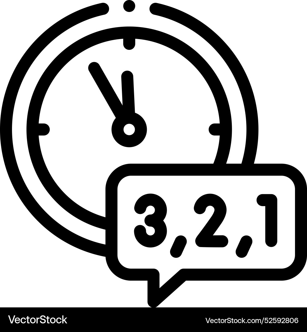 Countdown icon thin linear style design isolated Countdown icon thin linear style design isolated vector image