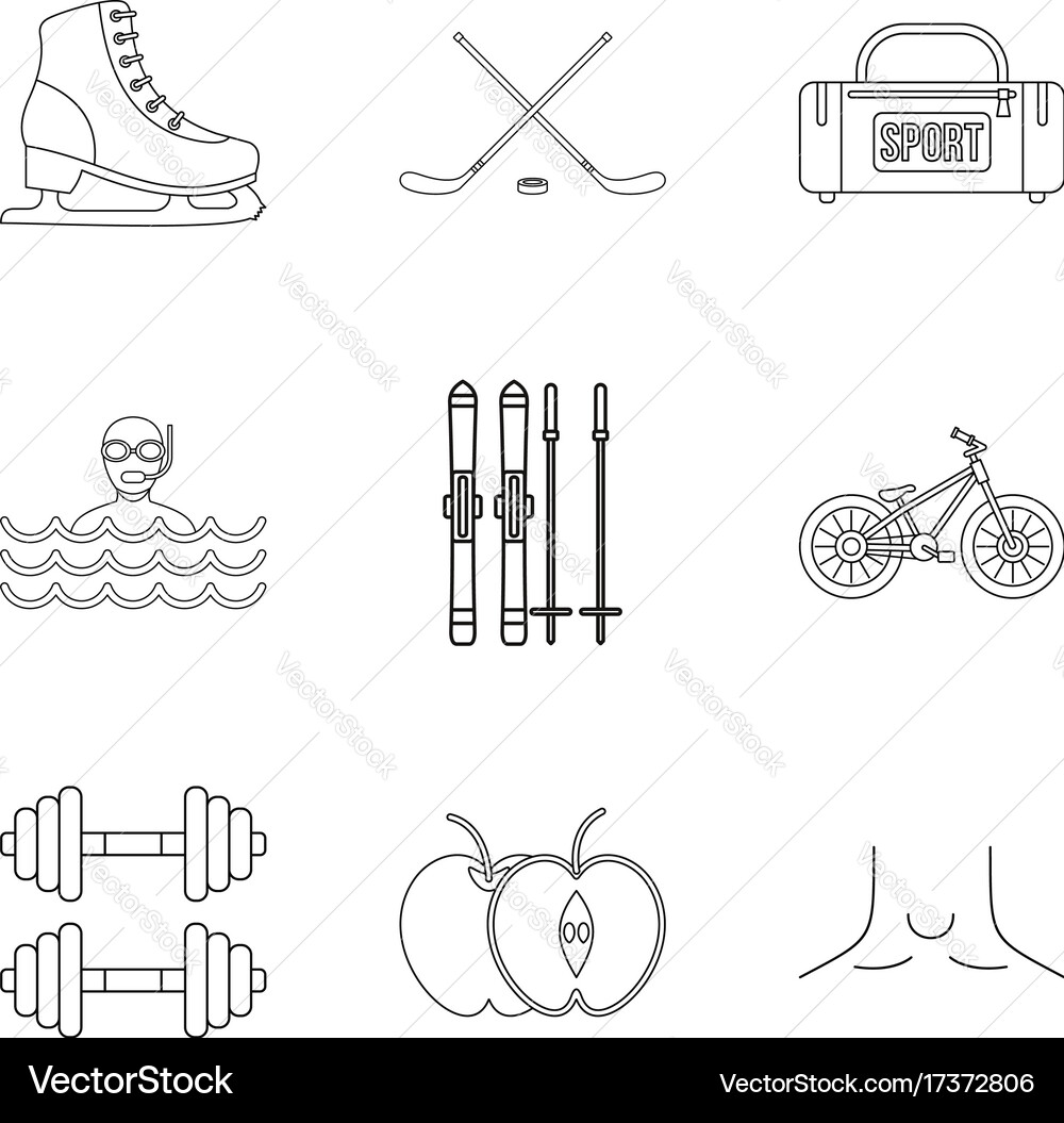 Curative source icons set outline style vector image