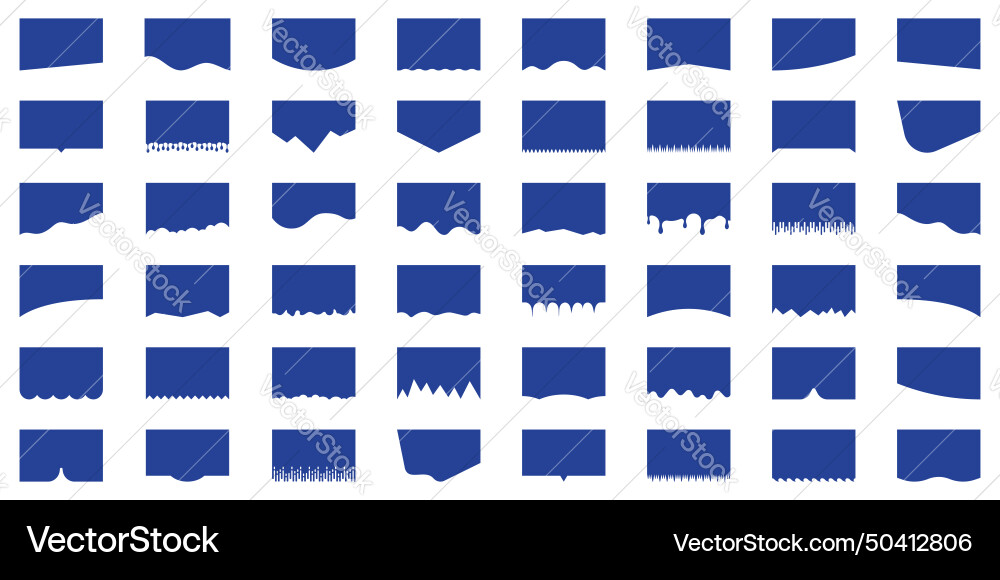 Divider shape set for website top or bottom Divider shape set for website top or bottom vector image