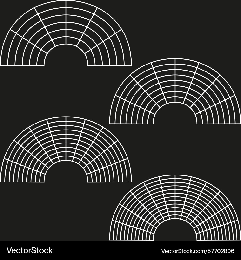Fan arch icon curved grid pattern semicircle mesh Fan arch icon curved grid pattern semicircle mesh vector image