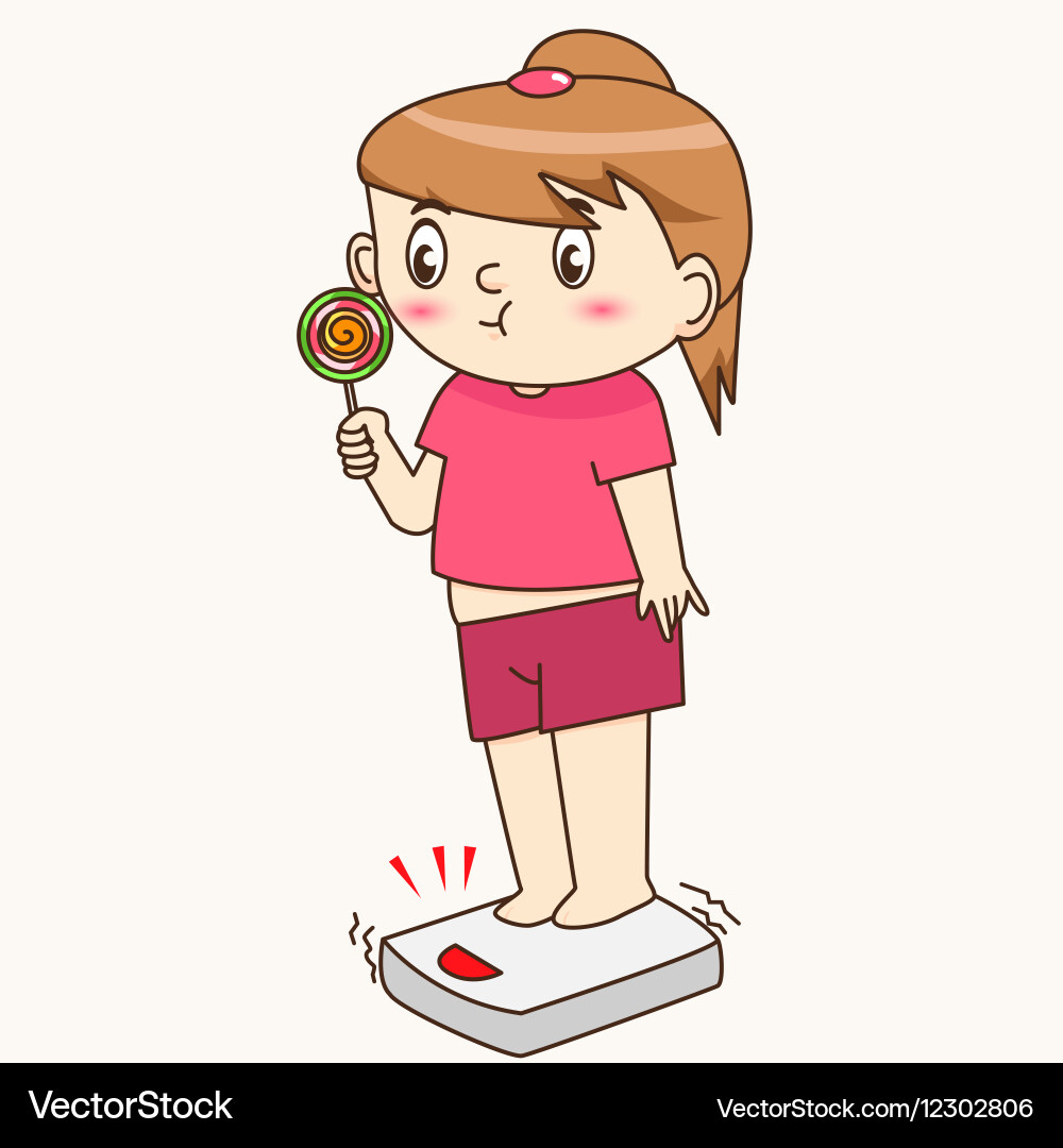 Fat girl Vector Image