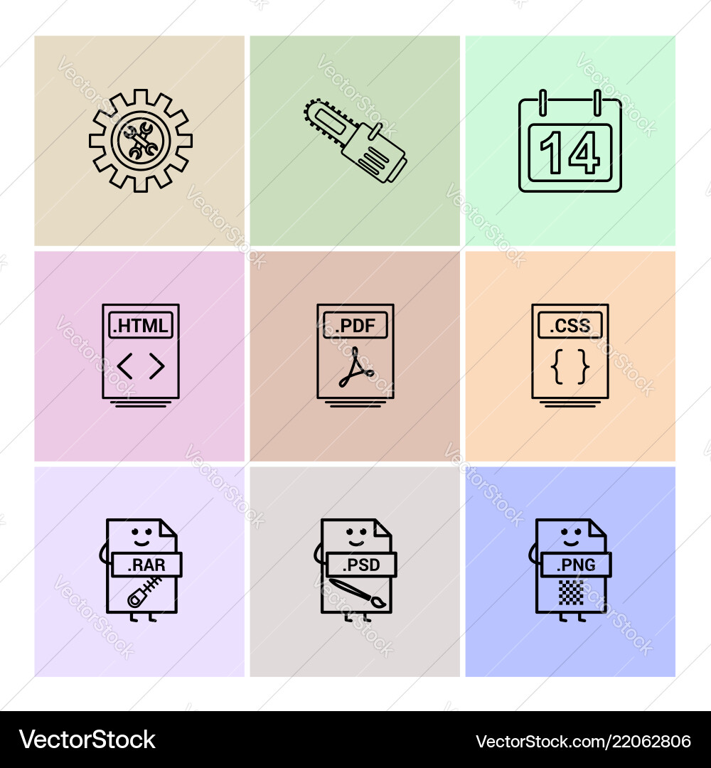 Gear cutter calender html file pdf css Vector Image