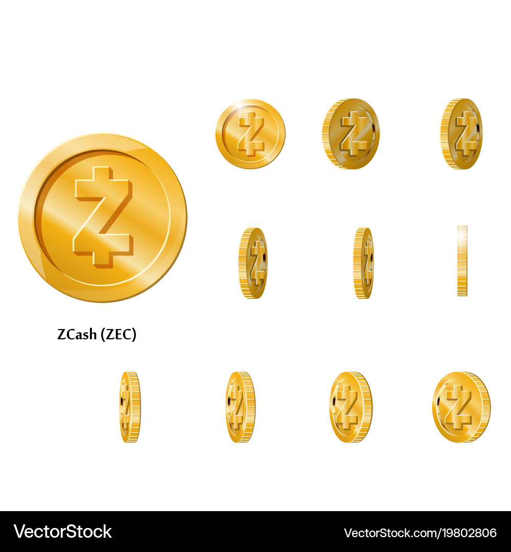 Gold rotate zcash frames Vector Image