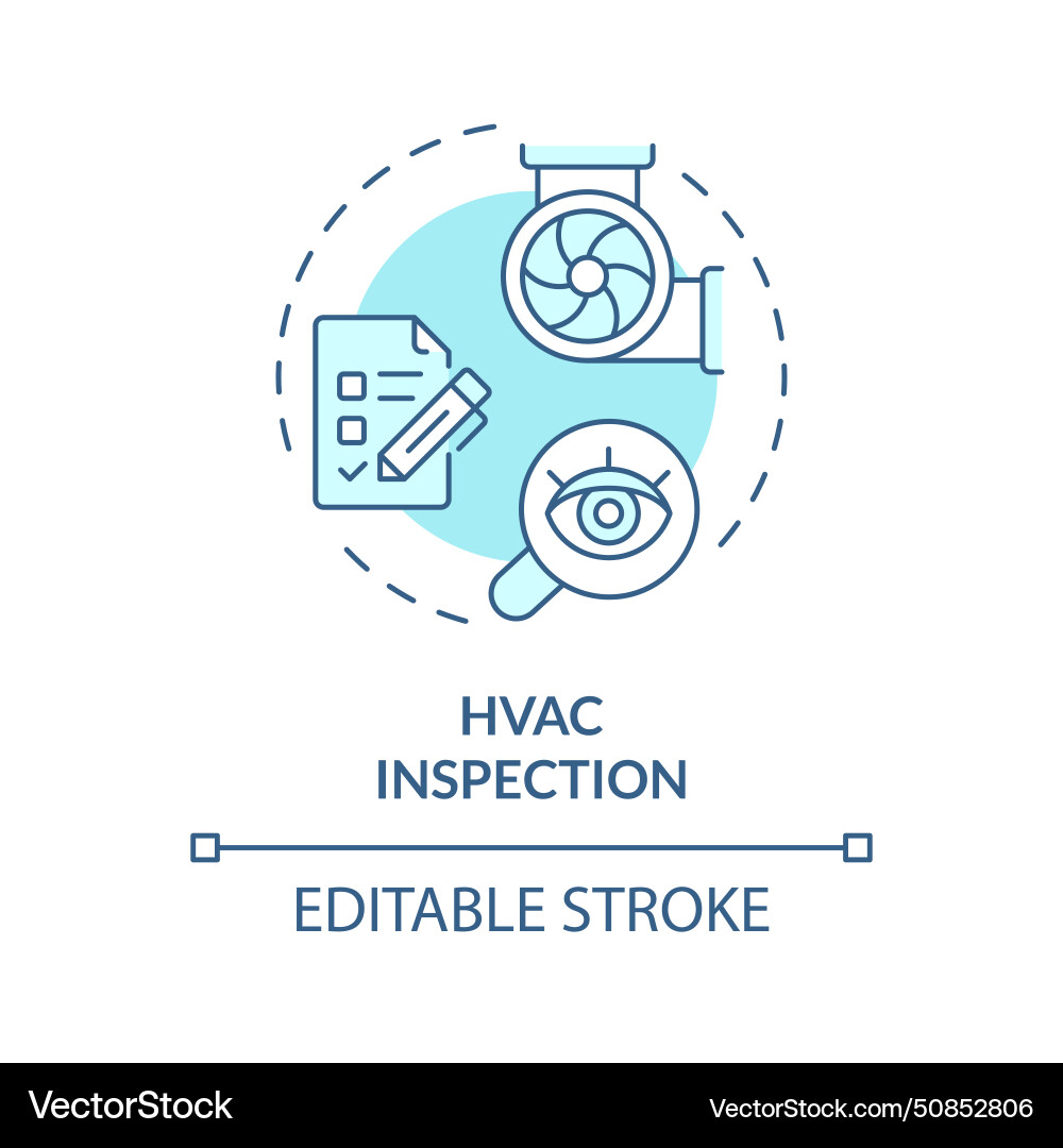 Hvac inspection soft blue concept icon Hvac inspection soft blue concept icon vector image
