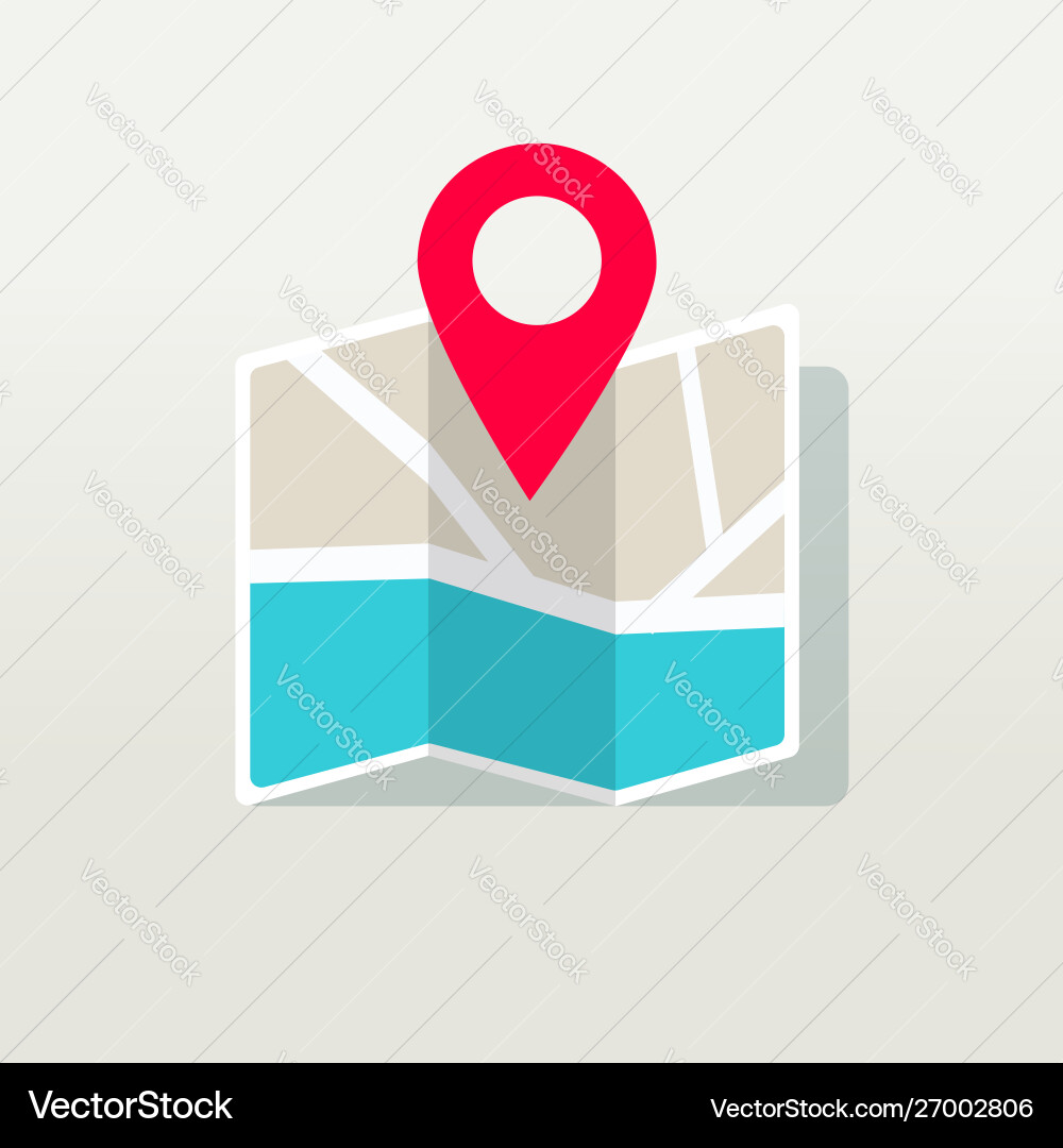 Karte Pointer Navigation Route vektorbild