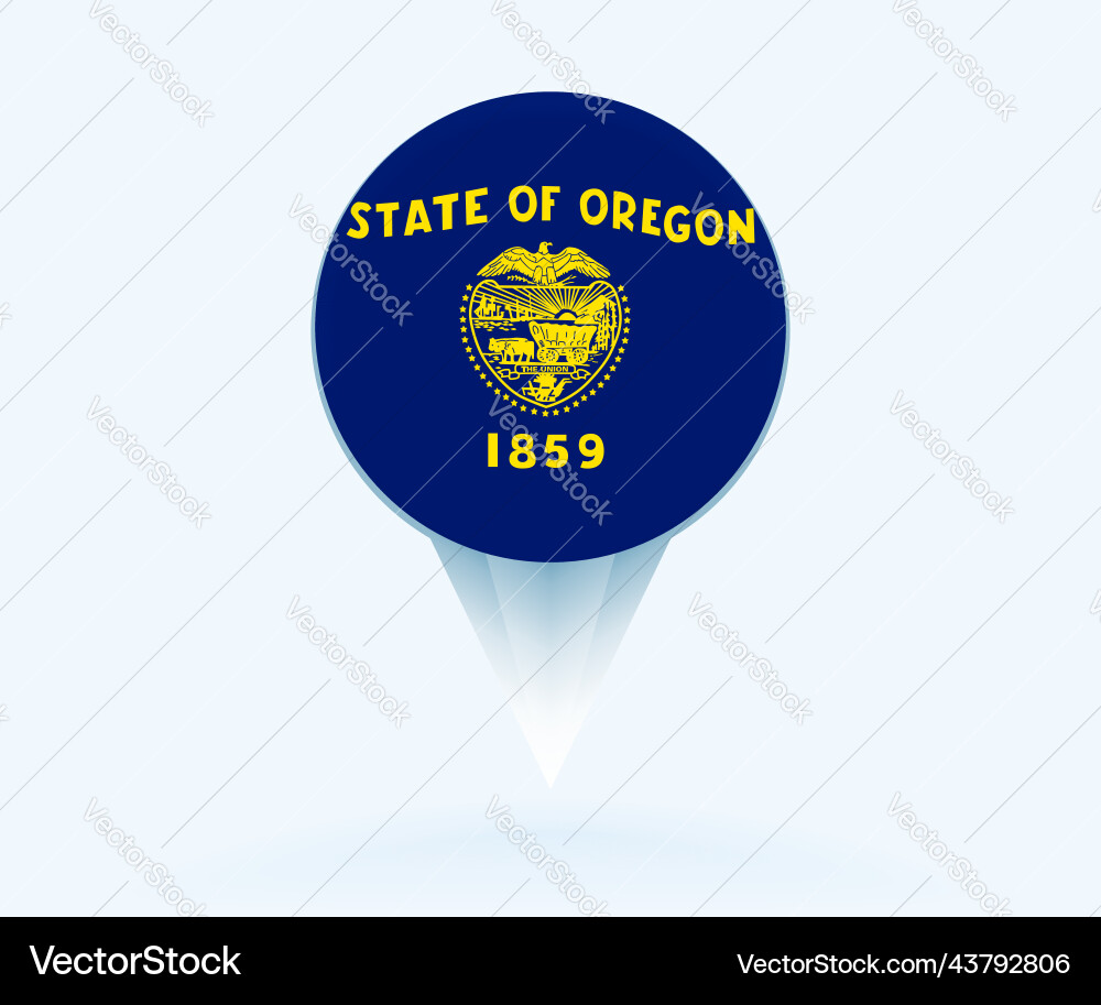 Map pointer with flag of oregon vector image