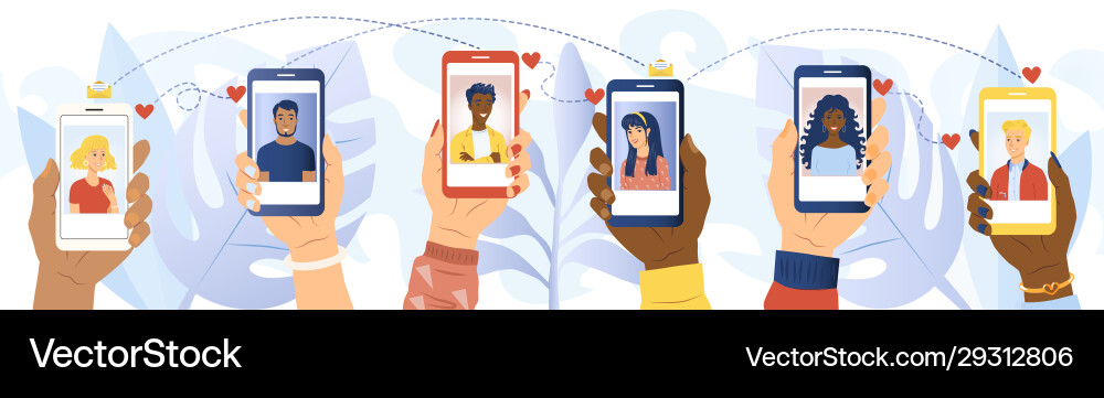 Mobile Dating App Concept Vector Image