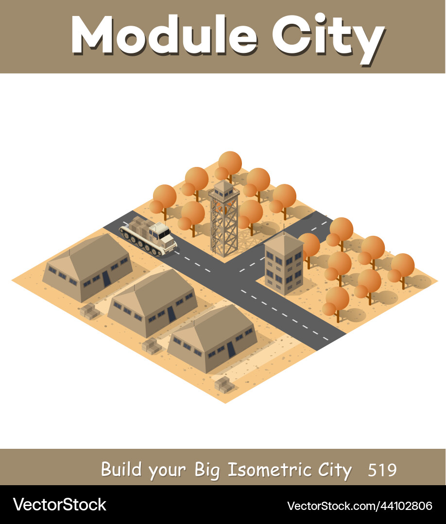 Module base camp object element for building Module base camp object element for building vector image
