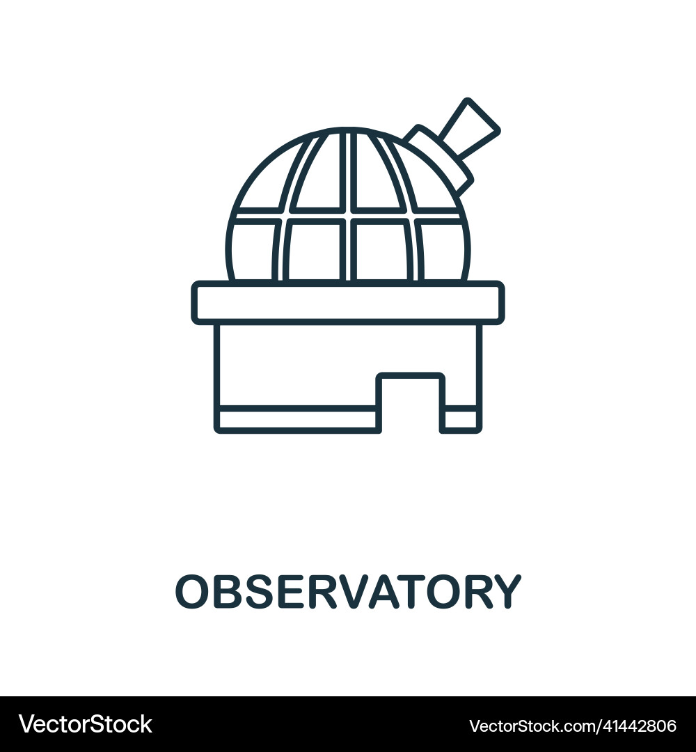 Observatory icon line element from space Observatory icon line element from space vector image