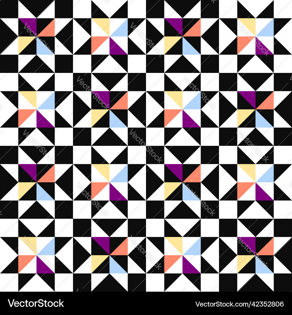 Patchwork star geometric seamless pattern Patchwork star geometric seamless pattern vector image