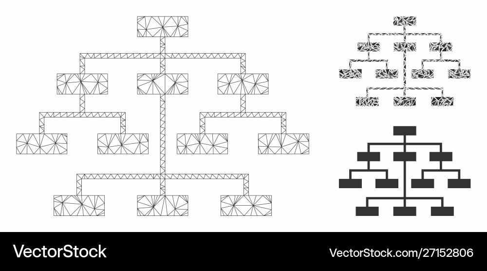 Program tree mesh network model Program tree mesh network model vector image