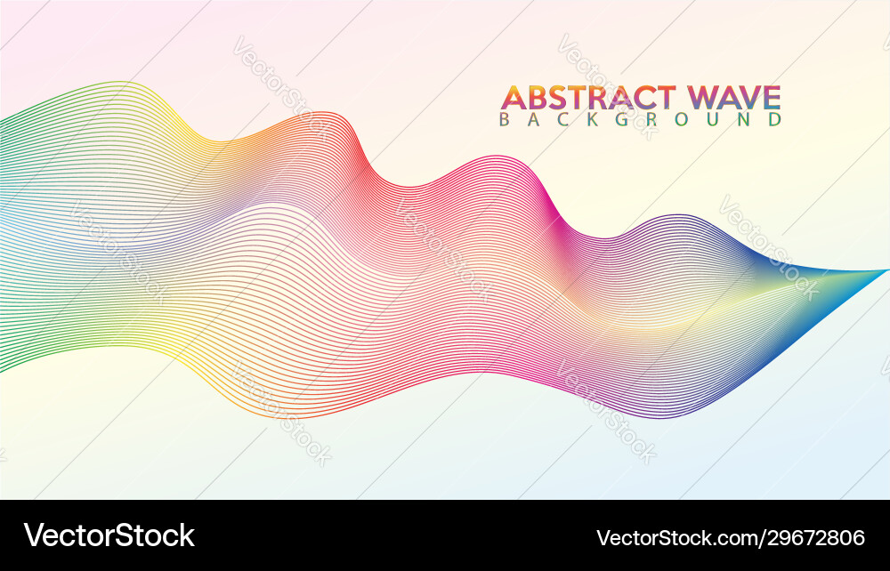 Rainbow abstract wave line background design Rainbow abstract wave line background design Vector Image