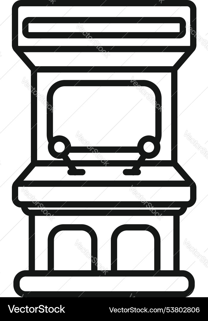 Retro arcade game machine with two joysticks line Retro arcade game machine with two joysticks line vector image