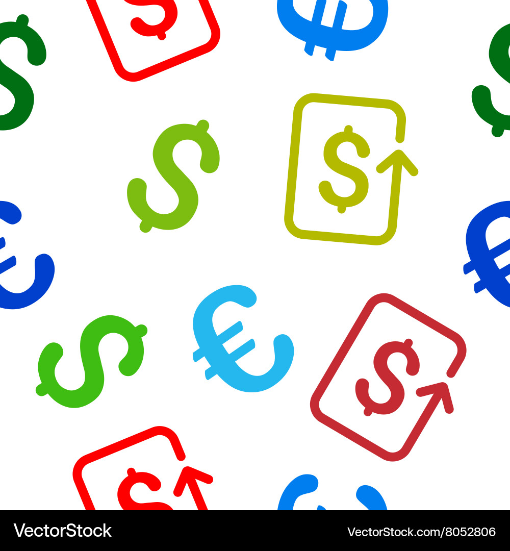 Reverse transaction seamless flat pattern Vector Image