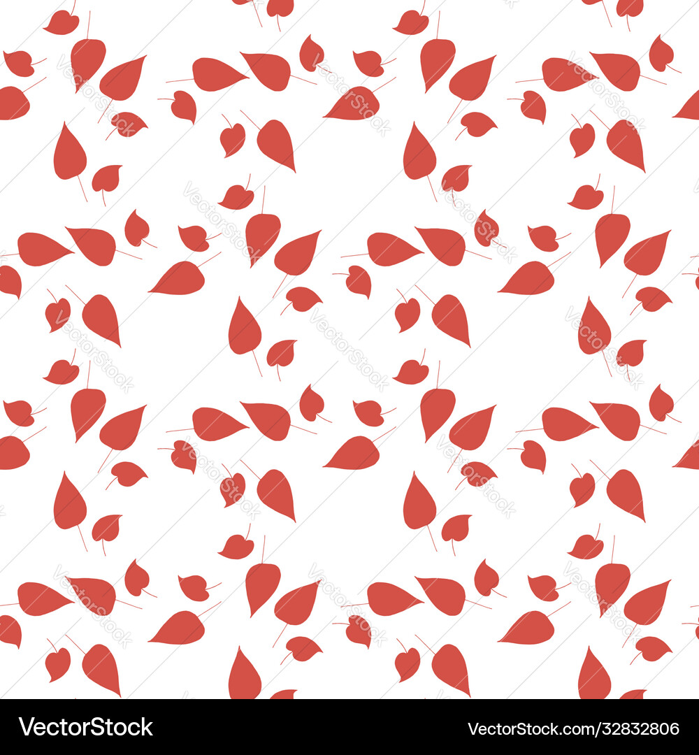 Seamless pattern with horizontal red leaves vector image