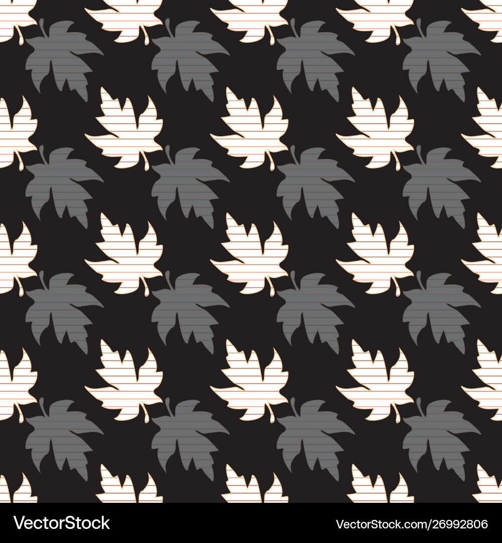 Seamless pattern with patterned leaves complex Seamless pattern with patterned leaves complex vector image
