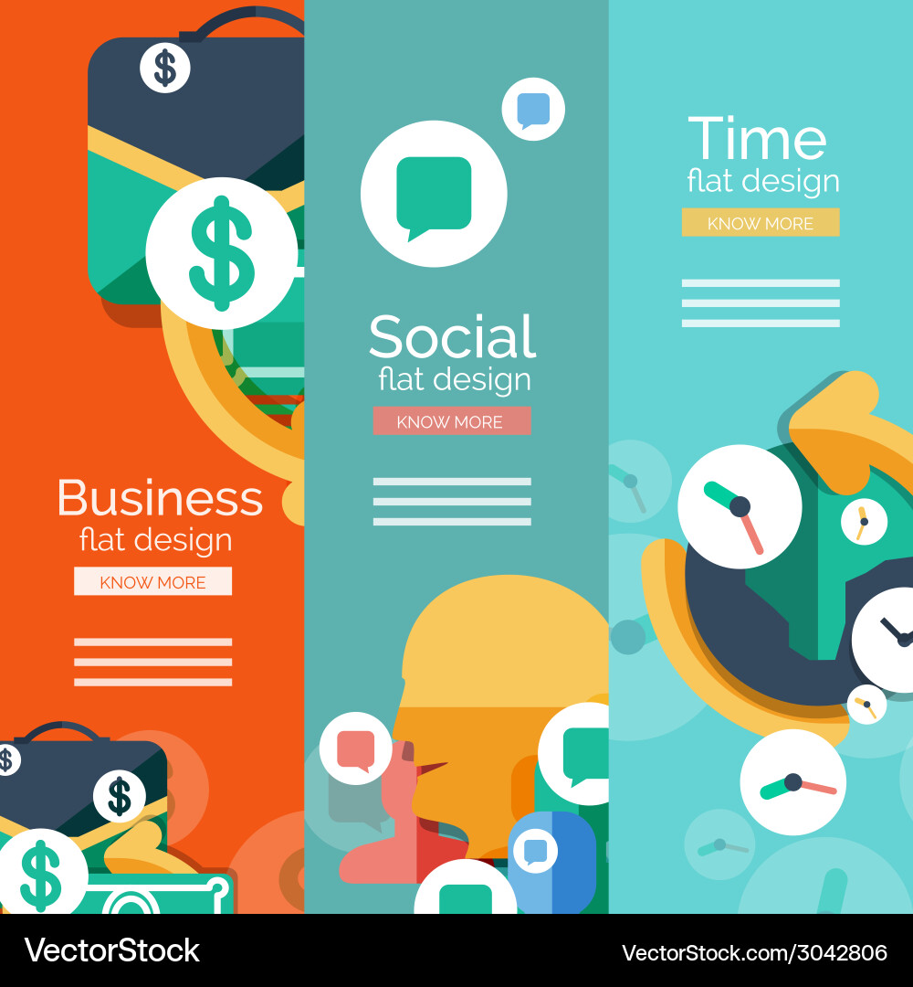 Set of flat design universal web concepts Vector Image